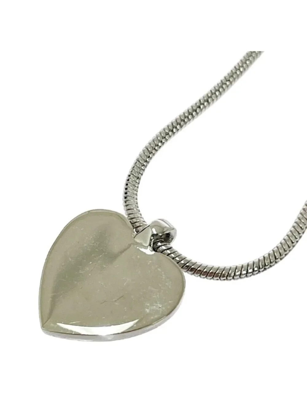 Dior Plated Heart Logo Necklace Silver
